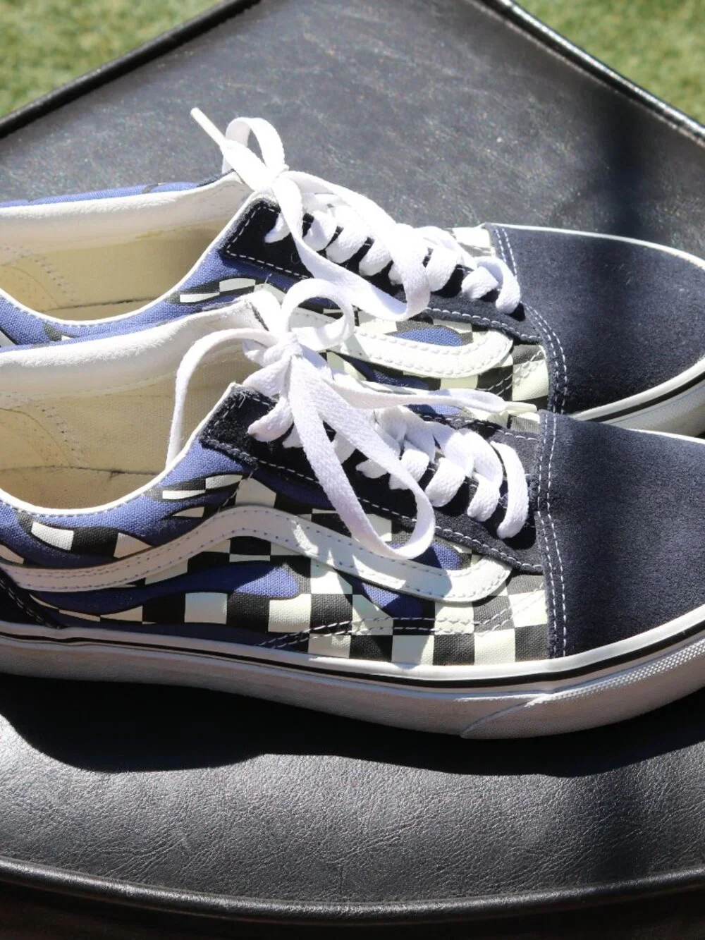 VANS Blues Old Skool Checkerboard Flame 7.5 W  9 M